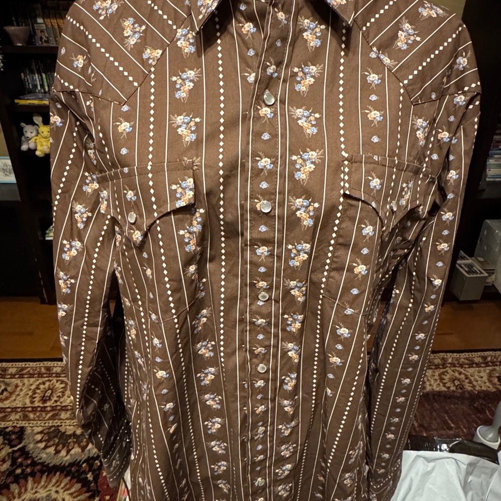 Ely Cattleman pearl snap vintage western shirt